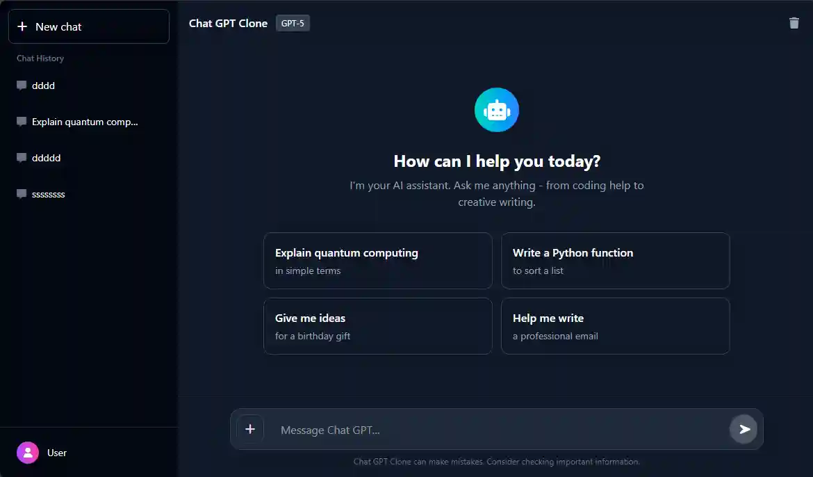 Front design of the Editable Chat GPT Clone web game tile with reactive shine